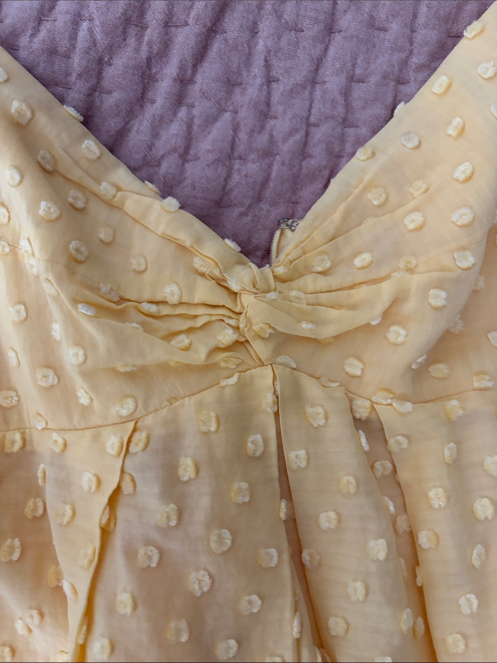Nine West Yellow Swiss Dot Spaghetti Strap Sundress